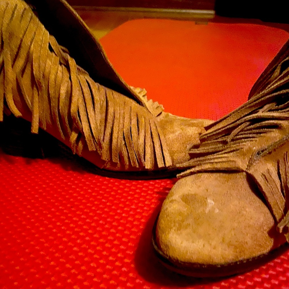 Coconuts by Matisse Tan Suede fringe Booties